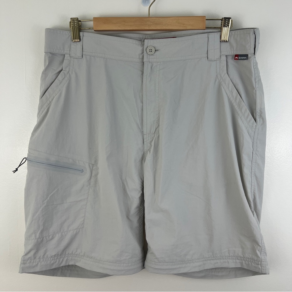 SIMMS Fishing Products Lightweight Tan Shorts Zip Off Flawed XL